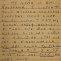 Emily Kavanagh letter