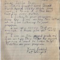 Pat Wright letter