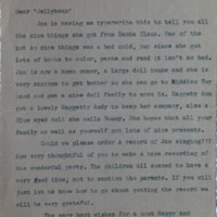 Letter written on behalf of Jan Sweeten, December 30, 1954
